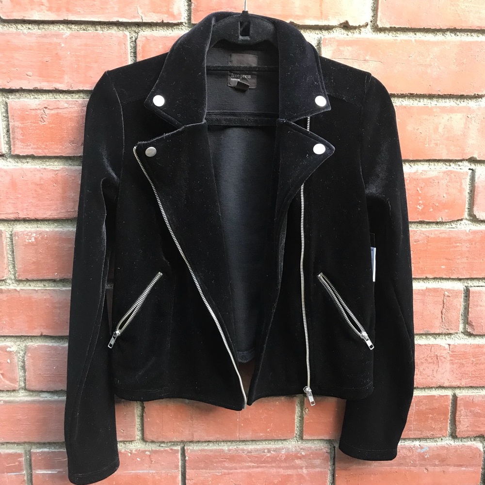 NWT: free press Black Velvet Jacket